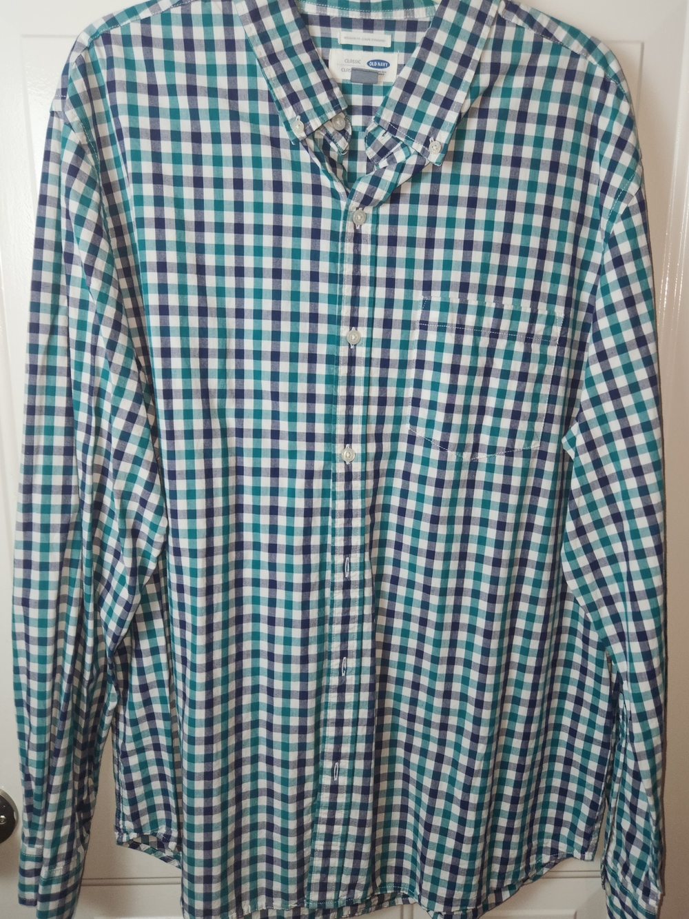 Old Navy Men's Everyday Classic Regular Fit Plaid Button Down Shirt Size XL